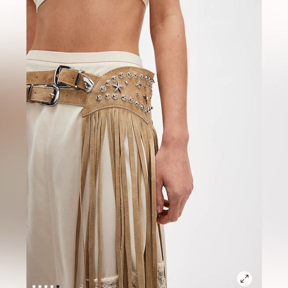 Paris Texas Tan Fringe Maxi Belt by Free People - Picture 16 of 17
